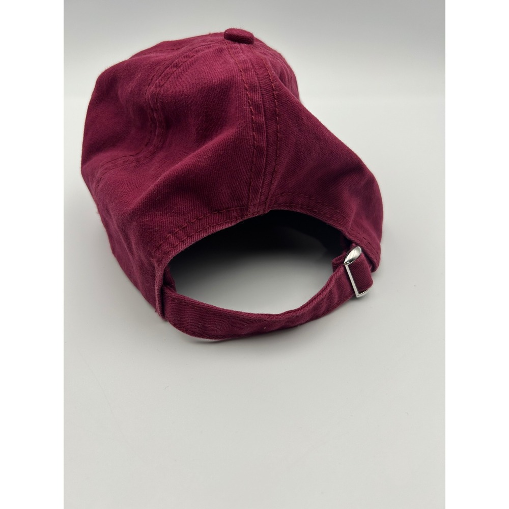 Burgundy Cotton Baseball Cap Infinity Logo Adjustable Dad Hat Maroon - Picture 3 of 4